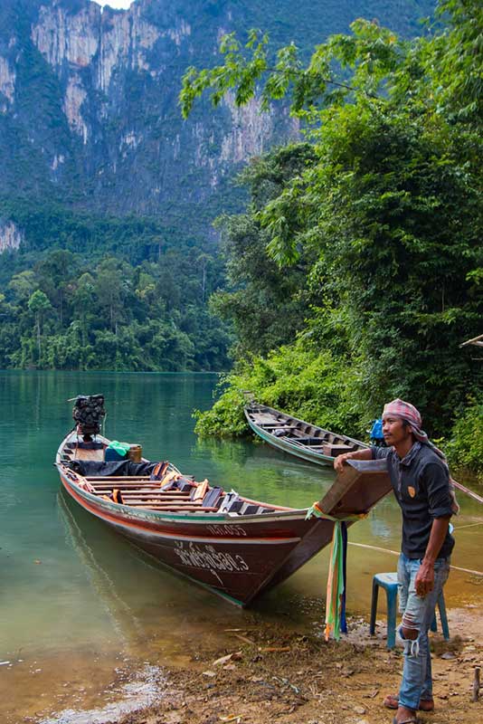 A boat on the Cheow Lan Lake